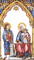 Pack de diez etiquetas de Navidad para regalos con diseños de las Cantigas de Santa María, modelo 10