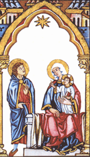 Pack de diez etiquetas de Navidad para regalos con diseños de las Cantigas de Santa María, modelo 10