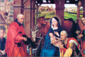 Tarjeta de Navidad con La Adoración de los Magos de Rogier van der Weyden, tríptico de Santa Columba, modelo 42b