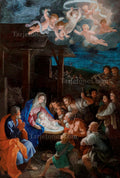 Tarjeta de Navidad con La adoración de los pastores de Guido Reni, modelo 83
