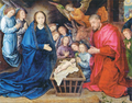 Tarjeta de Navidad con La adoración de los pastores de Hugo van der Goes, de la Gemäldegalerie de Berlín, modelo 74