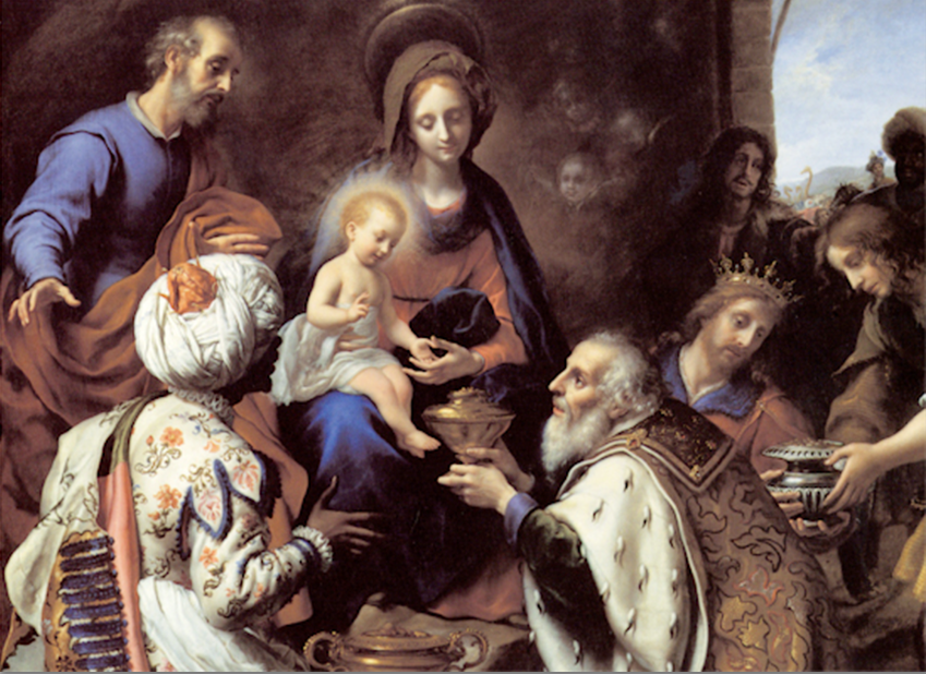 Tarjeta de Navidad con La Adoración de los Reyes Magos de Bernardino Luini, del British Museum, modelo 40