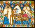 Tarjeta de Navidad con el nacimiento del Señor en el portal de Belén, diseño sobre las Cantigas, modelo 06
