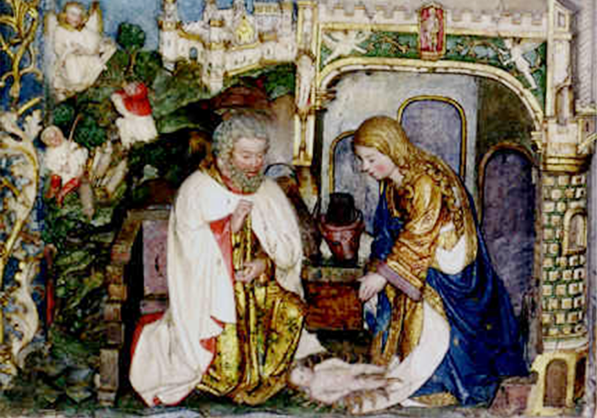 Tarjeta de Navidad con la Natividad del retablo mayor de Santa María de El Paular, modelo 52
