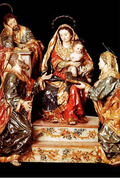 Tarjeta de Navidad con La Sagrada Familia de Francisco Salzillo, talla policromada de hacia 1735, modelo 33