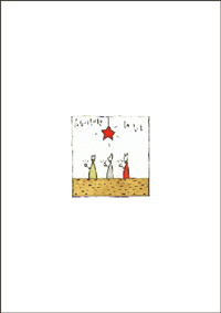 Tarjeta de Navidad contemporánea Siguiendo la luz, diseño de Rafael Vivas Bilbao, modelo 17